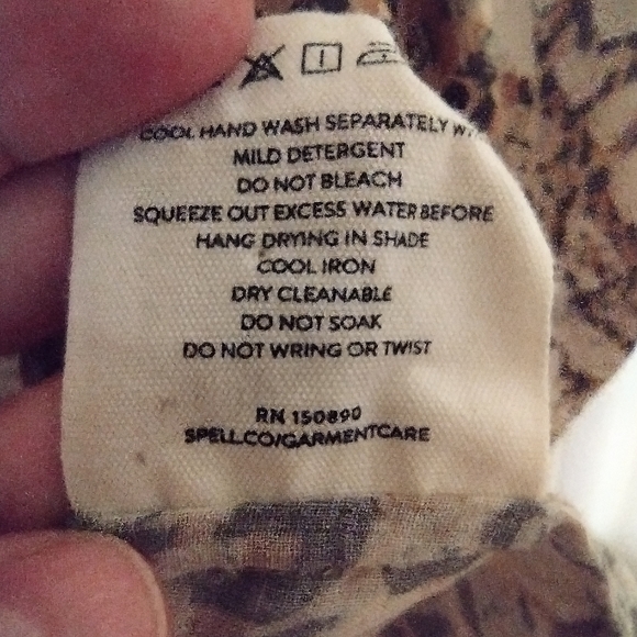 Spell Animal Print Tie Blouse, L - Picture 10 of 17